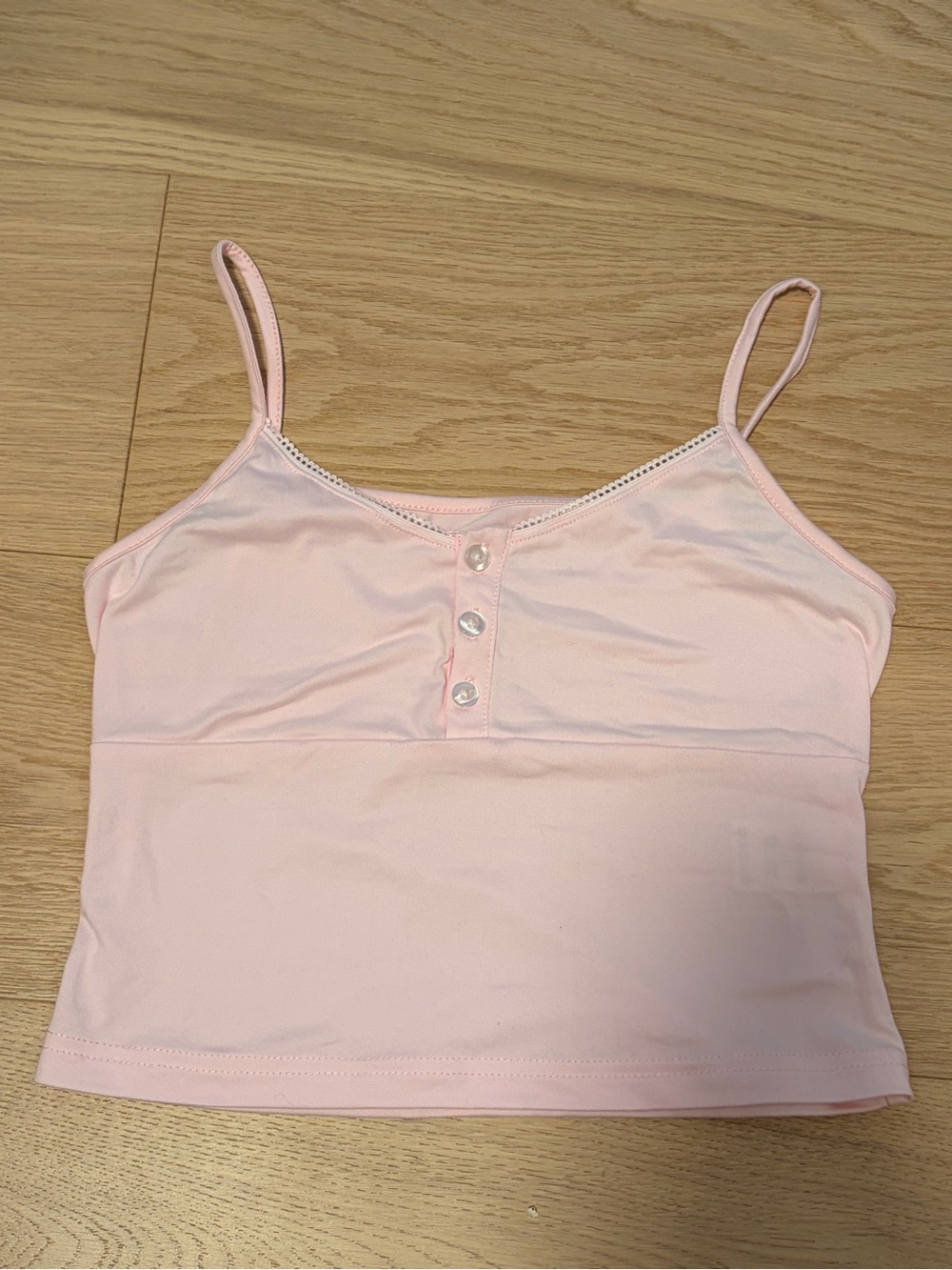 Soft Pink Spaghetti Strap Crop Tank